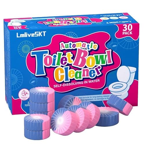 LmliveSKT Automatic Toilet Bowl Cleaner Tablets, 30-Pack Long-Lasting Toilet Tank Cleaner for Bathroom, Blue Water Freshener, Prevents Stains & Odor, Safe for All Toilets (30, Blue and Pink) - Image 1