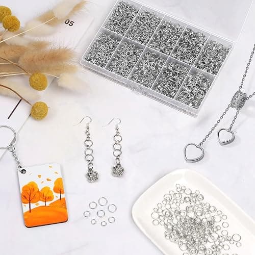 PAXCOO 4600Pcs Silver Jump Rings with Jump Rings Open/Close Tools for Jewelry Making and Necklace Repair (Assorted Sizes) thumbnail 2