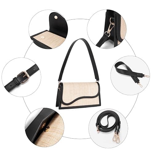 Telena Shoulder Bag for Women Vegan Leather Women's Shoulder Purses Handbags with 2 Removable Strap Crossbody Bag Purses thumbnail 6