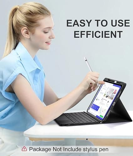 Harvopu Compatible for iPad 11th 10th Generation Case with Keyboard, Folio Cover with Pencil Holder, Multi-Touch Trackpad, 7 Color Backlit, Detachable Keyboard for iPad (A16) 11th/10th Gen (Black) thumbnail 7