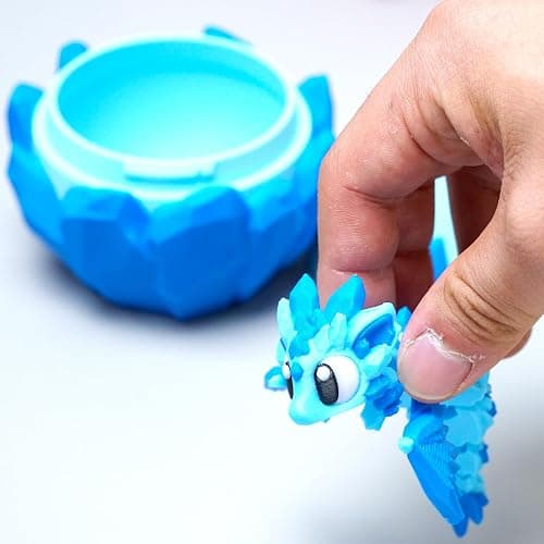 LUYUCUBE Colourful 3D Printed Dragon Egg,Little Dragon Inside Egg,Flexible Realistic Articulated Animal Fidget Toys,Mystery Figurines Gifts,Executive Desk Décor and Festival Collectible (Diamond) thumbnail 4