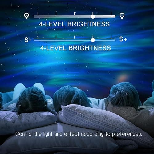 Northern Galaxy Light Aurora Projector with 33 Light Effects, Night Lights LED Star Projector for Bedroom Nebula Lamp, Remote Control, White Noises, Bluetooth Speaker for Parties Black thumbnail 6