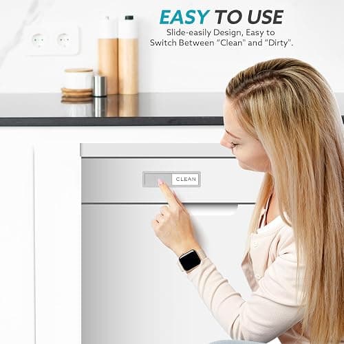 Rimaaiae Dishwasher Magnet Clean Dirty Sign, Strong Magnet Non-Scratch Clean Dirty Magnet for Dishwasher, Easy to Read & Slide thumbnail 4