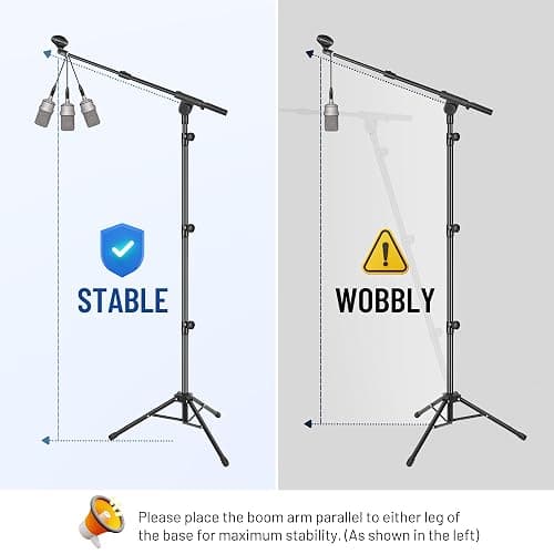 CAHAYA Tripod Boom Sheet Microphone Stand Metal Portable with Carrying Bag, for Performance Singing Speech Wedding Stage and Outdoor CY0329 thumbnail 7