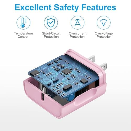 iPhone 17 16 15 Charger Fast Charging 10FT - 20W USB C Charger Block | with 10FT Type C to C Cable Compatible with iPhone 17/17 Pro/17 Pro Max/Air/16/16e/15, iPad Pro, iPad Air (Pink) thumbnail 3