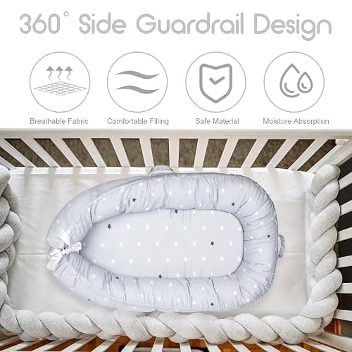 Baby Nest Pod for Newborn, Baby Lounger for 0-12 Months Boys Girls, 100% Cotton Baby Nest, Baby Essentials for Newborn, Baby Gifts thumbnail 4
