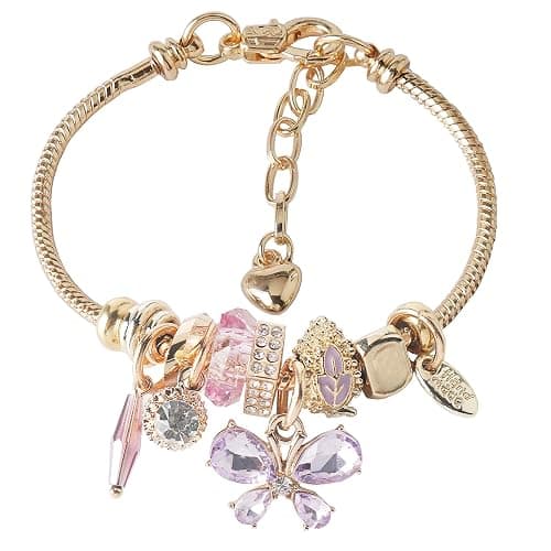 DS Charm Bracelets for teen girls exquisite cute cartoon friendship bracelet Gold Stainless Steel Bangle birthday Gift box Adjustable little girls kids jewelry holiday gifts - Image 1