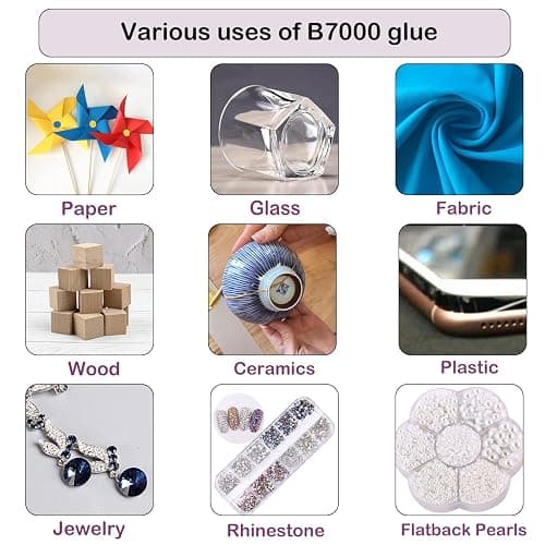 3.7oz B7000 Rhinestone Clear Glue for Jewelry Making, 110 ml Multipurpose Adhesive Jewlery Glue for Fabric, Tumblers, Rhinestones DIY Crafts, Nail Art, Makeup, Shoes, Cell Phones, Tablet, Wood thumbnail 5