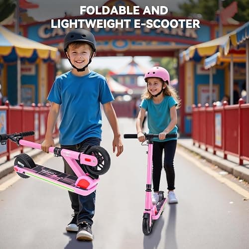 Caroma Electric Scooter for Kids Ages 6-14, 150W/180W Motor,10 MPH Max Speed & 7 Miles,Adjustable Height & Speed,Colorful Lights,LED Display,Foldable Kids Electric Scooter 132 Lbs Max Load thumbnail 7