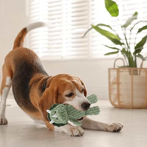 (1 Pack) Green triceratops plus dog toy  thumbnail 5