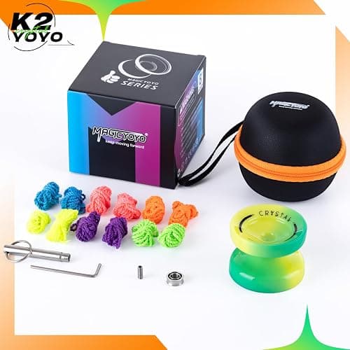 MAGICYOYO K2 Responsive Yoyo for Kids, Professional Yoyo for Beginner | Replacement Unresponsive Bearing for Adults/Advanced+12 Yo yo Strings+Bearing Remover (Yellow Green Gradient) thumbnail 7