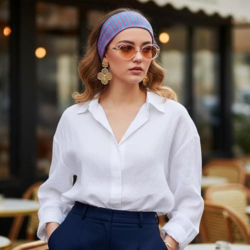 MBAIYO 4pcs Striped Headbands for Women Wide Non Slip Elastic Headbands Stretchy Trendy Thick Stripe Head Bands Bandanas Workout Yoga Running Cute Hair Band for Women's Hair Accessories thumbnail 4