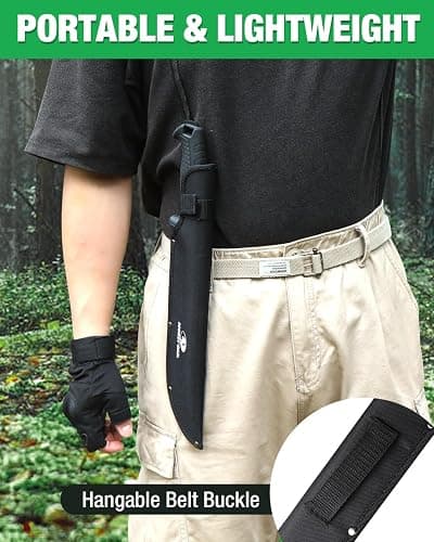 Mossy Oak 16" Heavy Duty Machete with Saw and Sheath | Sharp Dual-Edge Blade, Ergonomic Non-Slip Handle for Bushcraft, Outdoor Hunting, Garden Cutting and Yard Work thumbnail 7