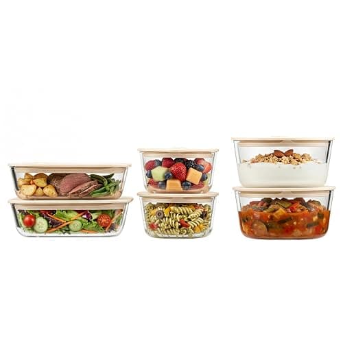 Urban Green Glass Food Container Set with Glass Lid, 6 Pack, Food Storage Containers Set, Airtight, LeakProof, Micowave Safe, 100% Plastic Free, Meal Prep Containers (White Color) thumbnail 6