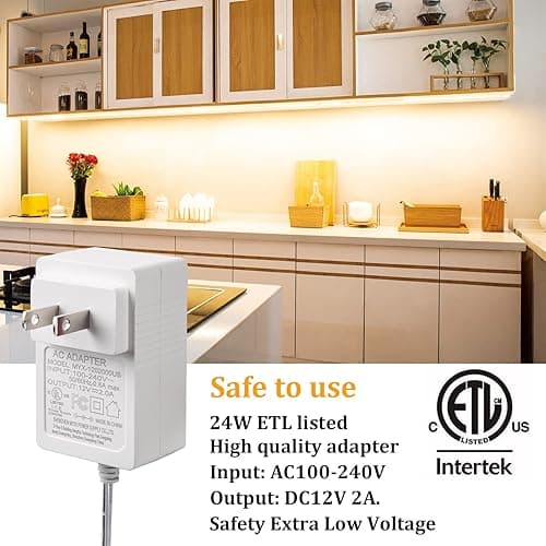 WOBANE Under Cabinet LED Lighting kit, 6 PCS LED Strip Lights with Remote Control Dimmer and Adapter, Dimmable for Kitchen Cabinet,Counter,Shelf,TV Back,Showcase 2700K Warm White,Bright 1500lm,Timing - 6*20inch - Warm White thumbnail 4