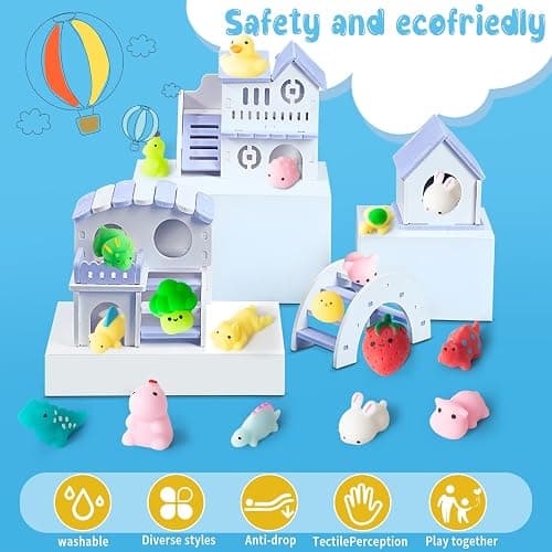 JUAUO 32 Pcs Kawaii Squishies, Mini Mochi Squishy Toys, Mix Animals Fruits Squeeze Toy, Soft Stress Relief Sensory Fidget Toys Pack for Kids Adults Birthdays Gifts Party Bag Fillers thumbnail 6