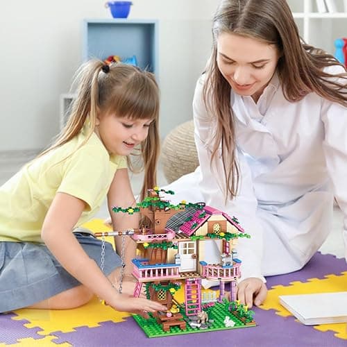 HSANHE Tree House Building Set Compatible with Friends, 504 PCS Forest House Building Kit Birthday Gift for Kids Girls Boys Age 6-12 Years（7652） thumbnail 6