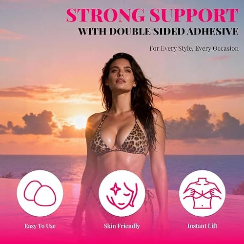LAZYROSY Double Sided Sticky Bra Ultra Boost Inserts Pads Reusable Push Up Lift Self Adhesive Bra Pads for Bikini Swimsuit thumbnail 2
