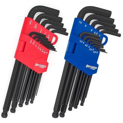 InPower Allen Wrenches Set, 26pcs SAE and Metric Allen Key Set, Long Arm Ball End Hex Key Set Tools for Hex Head Socket Screws - 2 Sets - Image 1