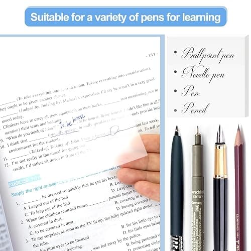 Hanyousheng 500 Sheets Transparent Sticky Notes, 4 Sizes Clear Sticky Note, Self-Stick Note Pads, See Through Sticky Notes, Perfect for Writing in Text Books and Office thumbnail 2