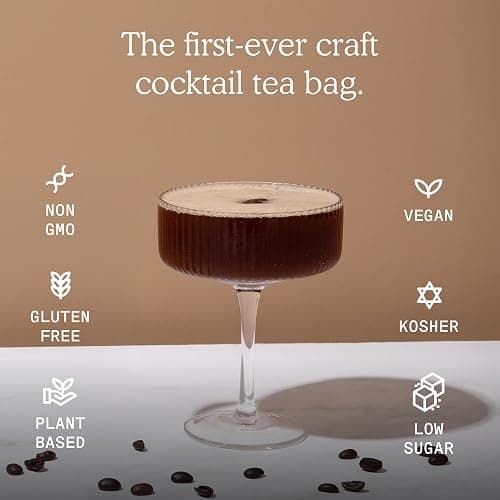 SAYSO: Espresso Martini Instant Cocktail Tea Bags | Infuses with Cold Water & Spirits for a Premium Craft Cocktail or Mocktail (25 Calories, 5g Sugar), 8-Pack thumbnail 3