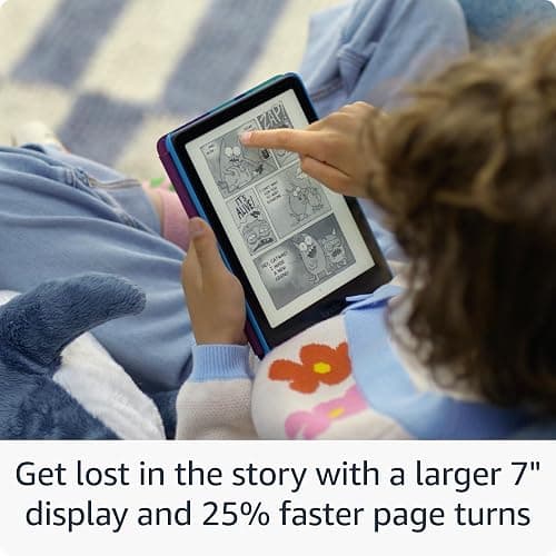 Amazon Kindle Paperwhite Kids 16GB (newest model) – larger 7" glare-free display – Kids read an average of 1+ hour per day with Kindle – Starfish thumbnail 2
