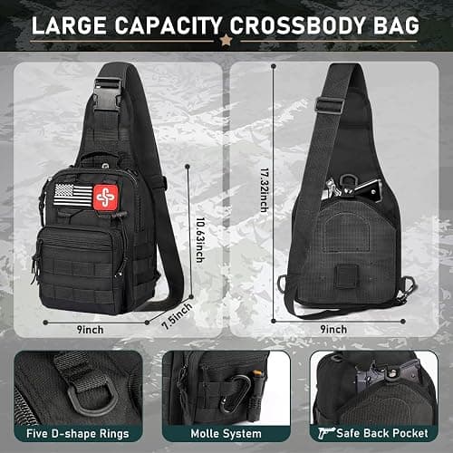 Survival Kit, 262Pcs Survival Gear and Supplies with First Aid Kit Pouch and Crossbody Bag, Emergency Kit with Tent, Camping Axe Hammer, Survival Shovel w/Pick, Bug Out Bag Gifts for Men Women thumbnail 2