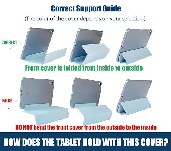ProCase Coque pour iPad Air 11 Pouces (M3) 2025/(M2) 2024, Air 5ème 2022/4ème 2020 10.9 Pouces, Étui de Protection Anti-Chute, Rabat Magnétique Stable -Marine thumbnail 9