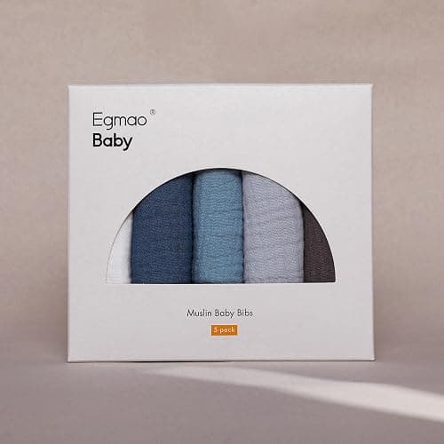 Muslin Bibs for Baby Boys Girls,Organic Muslin Baby Bib for Drooling and Teething,Soft Bandana Drool Bibs 5 Pack thumbnail 6