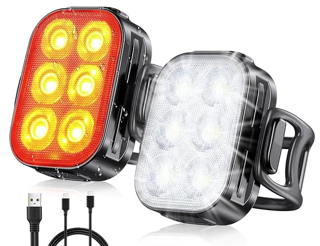Zewdov Bike Lights for Night Riding, USB Rechargeable Bike Lights Front and Back, Waterproof IP65 Bicycle Light, 4+6 Modes Bike Headlight and Tail Light Set,1.5 Hrs Fast Charging, Easy to Install thumbnail 8