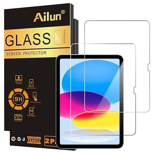 Ailun Screen Protector for iPad 11th A16 2025 [11 Inch] / 10th Generation 2022 [10.9 Inch], Tempered Glass [Face ID & Apple Pencil Compatible] Ultra Sensitive Case Friendly [2 Pack] - Image 1