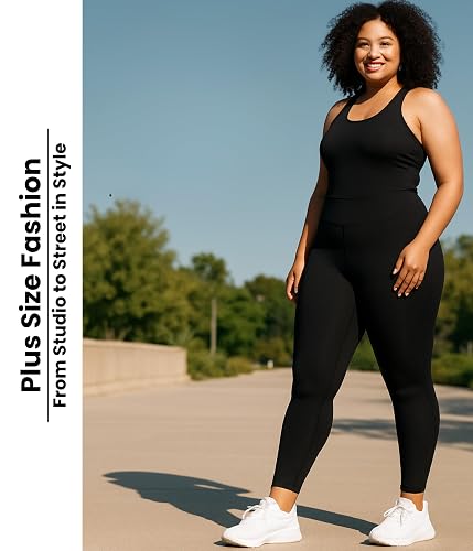 Sunzel Plus Size Leggings for Women - High Waisted Tummy Control Recycled Fabric Compression Workout Yoga Pants 1X 2X 3X 4X thumbnail 6