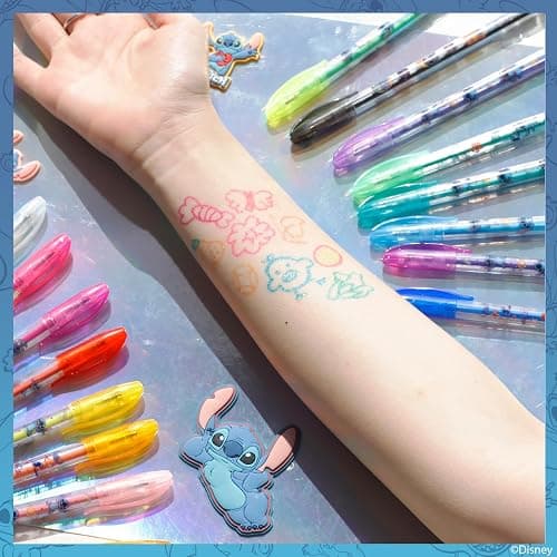 Townley Girl Disney Stitch 16 Piece Glitter Pen Body Art Set, Glittery and Bright Colors, Ages 3 thumbnail 2