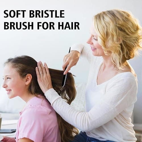 3 Pieces Hair Styling Comb Set Teasing Brush Rat Tail Comb Edge Brush for Edge&Back Brushing, Combing, Slicking Hair for Women (Black) thumbnail 6