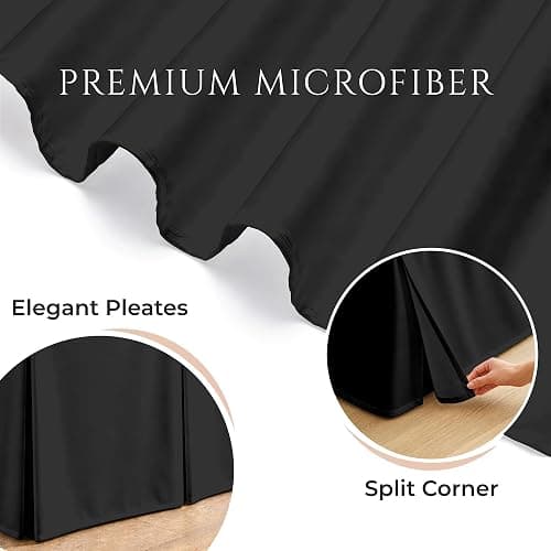 SGI Bedding Dorm Bed Skirt Twin XL 32 Inch Drop Length - Black, Pleated Pattern College Dorm Room Bed Skirts - Split Corner, Easy Care, Wrinkle Free Microfiber Bed Skirt thumbnail 7