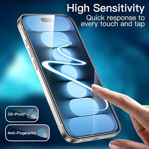 JETech Screen Protector for iPhone 15 Pro 6.1-Inch, Tempered Glass Film with Easy Installation Tool, Case-Friendly, HD Clear, 3-Pack thumbnail 7