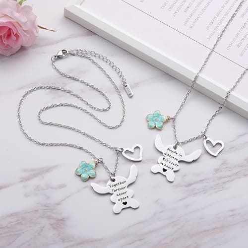 2PCS Best Friend Necklace Set, BFF Friendship Necklace for 2, Long Distance Birthday Jewelry Gift for Sister Bestie thumbnail 4