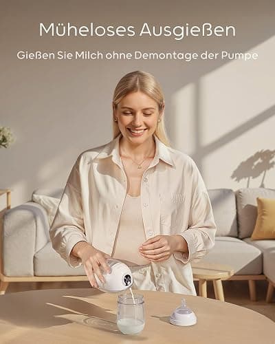 Nuliie Milchpumpe Elektrisch tragbare S32, Elektrische milchpumpe freihändig 4 Modi 9 Stufen mit 18/21/24 mm komfortabler Flansch, Privat, mit Ersatzzubehör im Lieferumfang (2Packs, Weiß) - 2 Packs - Weiß thumbnail 7