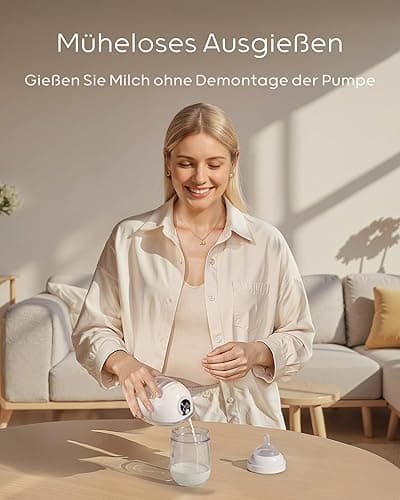 Nuliie Milchpumpe Elektrisch tragbare S32, Elektrische milchpumpe freihändig 4 Modi 9 Stufen mit 18/21/24 mm komfortabler Flansch, Privat, mit Ersatzzubehör im Lieferumfang (2Packs, Weiß) - 2 Packs - Weiß thumbnail 8