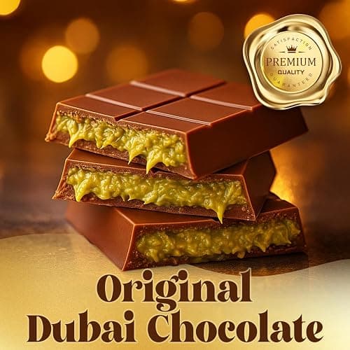 Dubai Crispy Knafeh Chocolate Pistachio Bar 7oz | Famous Dubai Kunafa Pistachio Chocolate Bar | Crispy Kunafe with Pistachio Paste | Gourmet Dessert Gift thumbnail 7
