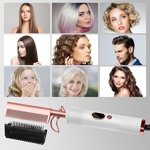 Hot Comb,Pressing Combs for Black Hair with 12 Temp Settings Heating Up to 450°F,Electric Hot Comb 110-240V Straightening Comb for Curling/Straightening thumbnail 8