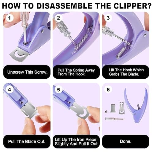 Light Purple Nail Clippers with Magnets Sizers for Acrylic Nails, Artificial Fake Nail False Nail Tip Cutter Trimmer Manicure Pedicure Sharp Blade Clip Tool For Salon Home Art Beauty thumbnail 8