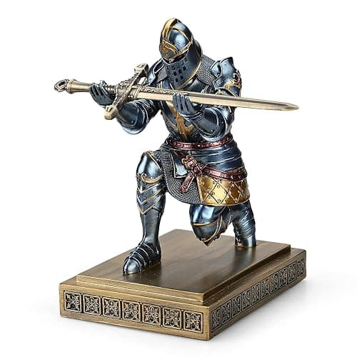 HDMbigmi King's Guard Knight Pen Holder Pen Stand Desk Organizers and Accessories Resin Pencil Holder as Gift for Office and Home (Blue) thumbnail 7