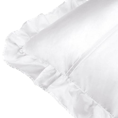 PiccoCasa Kissenbezug Satin Pillowcase 2er Set Kopfkissenbezüge mit rüschen kuschelig Hotelverschluss als Dekokissenbezug für Wohnzimmer Schlafzimmer Sofa Deko Weiß 40x60cm thumbnail 7