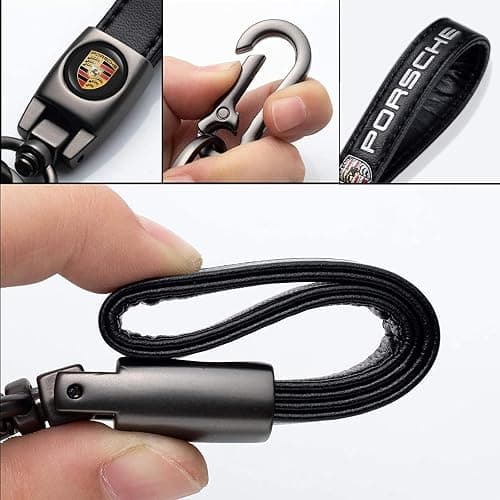 Qiuerte Car Keychain Keyring for Automobile,Car Key Lanyard for Women&Men,Leather Key Chain for KeyFob Holder Replacement thumbnail 2