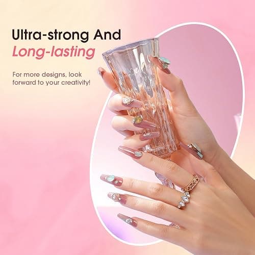 ROSALIND MINI Poly Nail Gel Kit, 8 Colors 0.34oz Each Tube Poly Nails Gel Starter Kit with Slip Solution and Mini UV Lamp, Clear Nude Purple Gels Extension Set for Beginners thumbnail 6