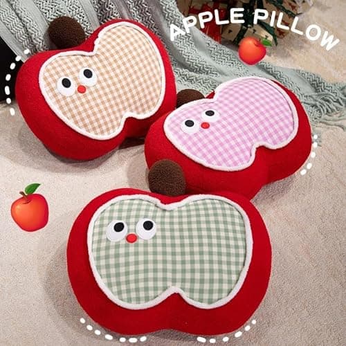 YISLEND Soft Apple Plush Pillow, Adorable Decorative Red Apple Shaped Throw Pillow 15.7 inch Fruit Cushion for Bedroom Sofa Chair Home Decor (Pink) thumbnail 7