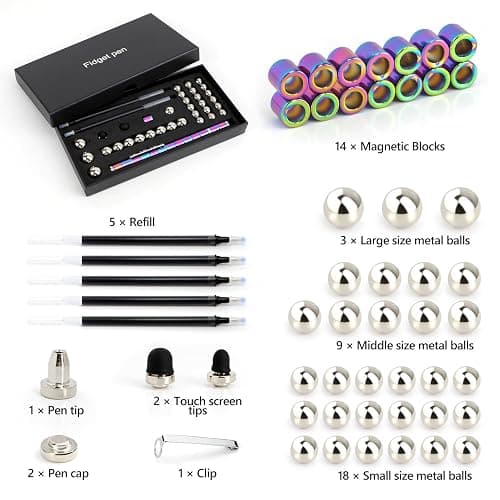 Big Magnetic Fidget Pen Men Women Novelty Gifts Adult Magnet Toys Cool Pen Teenage Boys Girls Birthday Gift Ideas for Him Dad Christmas Stocking Fillers Presents for Teens 10 11 13 15 16 18 Year Old thumbnail 7