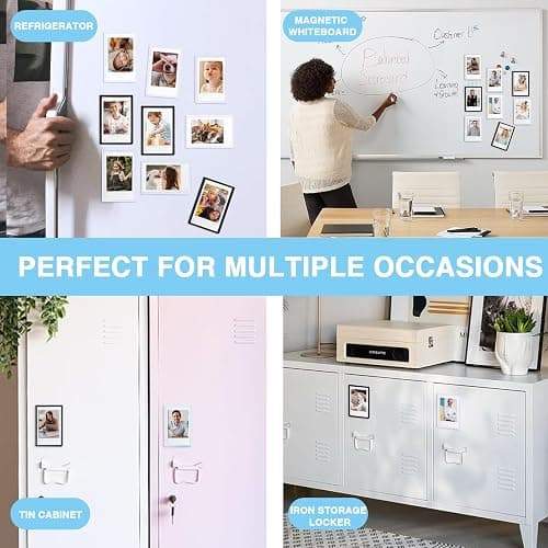 WOGOZAN Mini Magnetic Picture Frame for Fujifilm Instax Mini Instant Camera | Fits Mini 13/12/11/41/SE/EVO Camera 2.15"x3.4" Films, Mini Magnet Picture Frames for Fridge, Home, School, Black, 20 Pack thumbnail 5