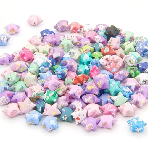 2240 Sheets Origami Star Paper Strips with 4 Different Designs of Cute Cartoon Origami for DIY Handcrafts thumbnail 5